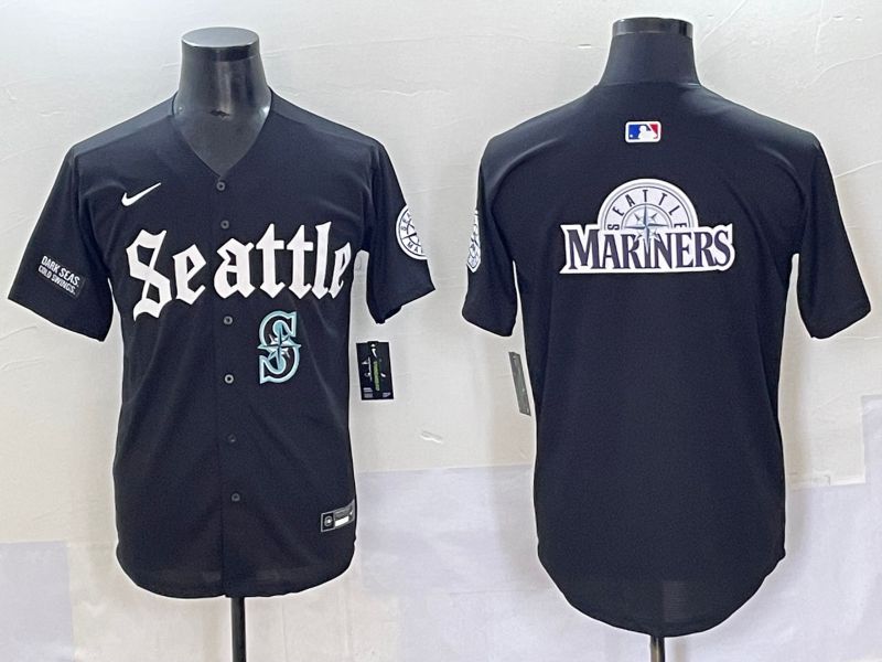 Men 2025 Seattle Mariners Blank black Five generations Joint Name Nike MLB Jersey style 29